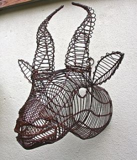 springbok wire garden trophy head by london garden trading
