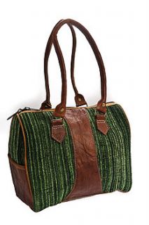 handmade buffalo leather cherish bag green by felt so good