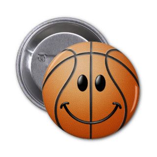 Basketball Smiley Face Pin