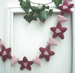 fabric heart and star garland by cherish