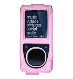 PCMICROSTORE Brand Microsoft Zune 4gb 8gb Premium Leather Case with Rotating Belt Clip , PINK Electronics