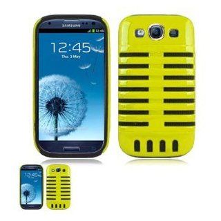 HJX Yellow Microphone Fish Bone Hybrid Case for Samsung Galaxy S3 SIII i9300 + Gift 1pcs Insect Mosquito Repellent Wrist Bands bracelet Cell Phones & Accessories
