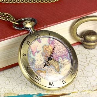 map of the world watch necklace by lisa angel