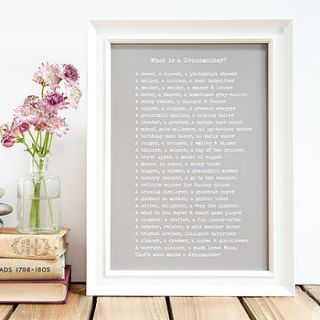 'what is a grandmother?' poem print by bespoke verse