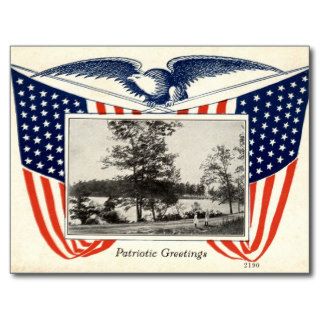 Patriotic Greetings American Flag 1914 Vintage Postcards