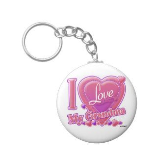 I Love My Grandma pink/purple   heart Key Chains