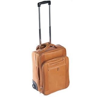 tourer leather wheeled trolley case by adventure avenue