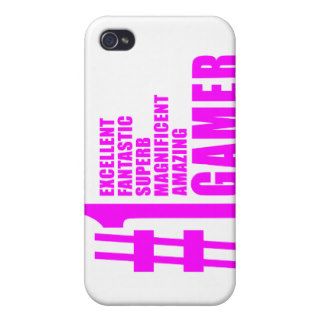 Girls Gaming Gamers  Pink Number One Gamer iPhone 4/4S Cover