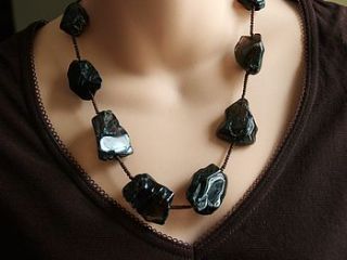 chunky smoky quartz rough slab necklace by prisha jewels