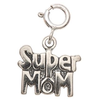 Sterling Silver 'Super Mom' Charm Silver Charms