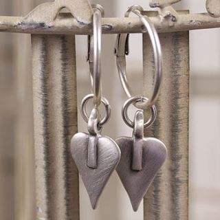 large silver heart earrings by lisa angel
