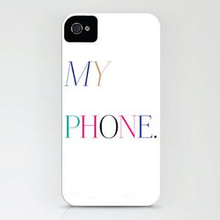 typography 'my phone' iphone case by vintage loves roses