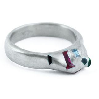pewter floating gems ring by mabel hasell