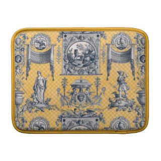 Yellow & Blue French Antique Neoclassical Toile Sleeve For MacBook Air