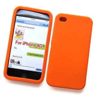Apple iPhone 4 (NOT 4S) (AT&T) Silicone Skin Case, California Orange Cell Phones & Accessories
