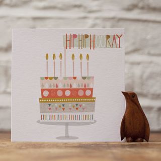 'hip hip hooray' birthday greetings card by paper moon