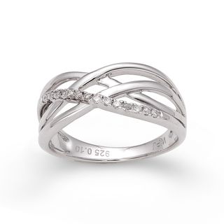 Sterling Silver 1/10ct TDW Diamond Braided Ring (H I, I2 I3) Diamond Rings