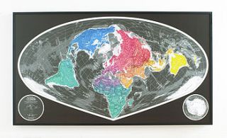 world map print by the future mapping company