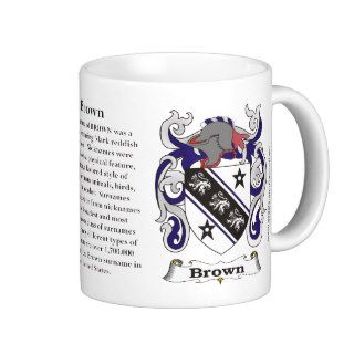 Brown, the origin, the meaning and the crest coffee mug