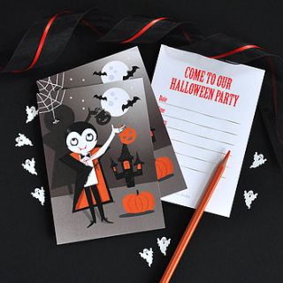 reduced eight halloween vampire invites by the note studio