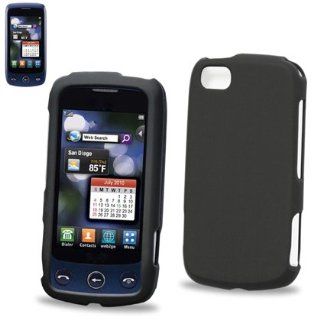 Reiko Hard Protector Skin Cover Cell Phone Case for LG Sentio GS505   Retail Packaging   Black Cell Phones & Accessories
