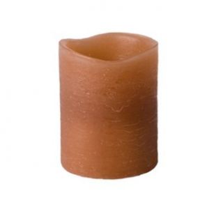 Enjoy Lighting 372651 Brown Distressed Moroccan Spice Scented Wax LED Pillar Candle, 3 Inch by 4 Inch   Flameless Candles
