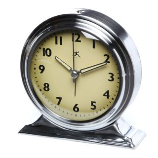 Infinity Instruments Brushed Nickel Metal Alarm Clock With Cream Face