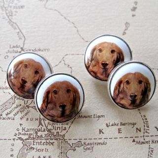 vintage porcelain dog cufflinks by molly & pearl
