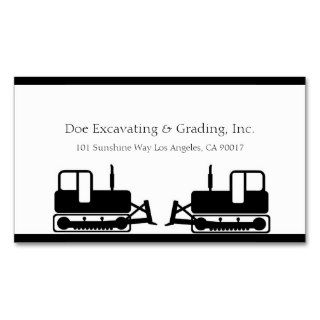 Excavating Grading Contractor Excavator Grader W/W Business Cards