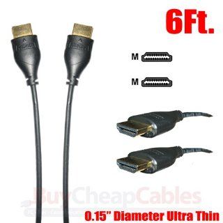 BuyCheapCables (6 Feet) Super Thin HDMI Male Male v.1.4 High Speed Cable w/ Ethernet 6' Electronics