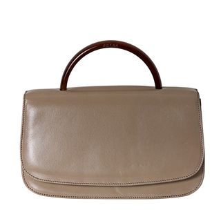 Prada 'Madras' Beige Leather Top Handle Bag Prada Designer Handbags