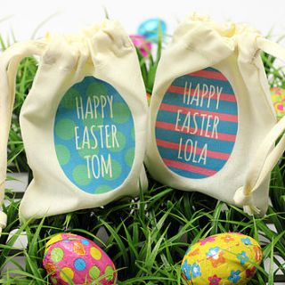 personalised easter egg bag by postbox party