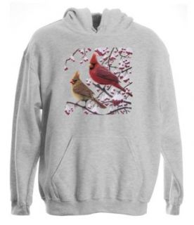 Express Yourself Adult White Crimson Morning Cardinals Pullover Hooded Sweatshirt Clothing