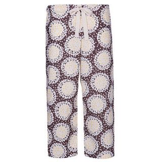 hydrangea organic cropped trousers by nutmeg sleepwear