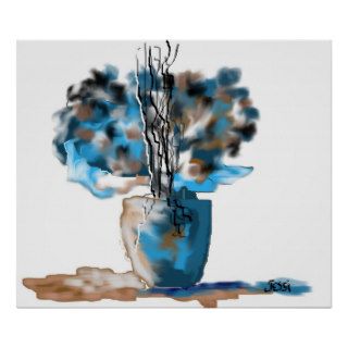 Blue Bouquet Digital Art Painting/Print