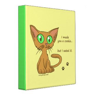Cute Kitty Ate Your Cookie Binder