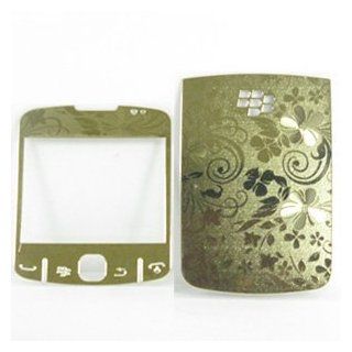 Metal Sticker Skin for BlackBerry Curve 8520 8530, Gold Flowers O01214 Cell Phones & Accessories