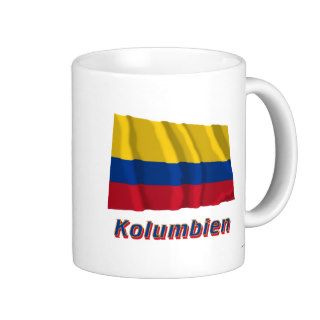 Kolumbien Fliegende Flagge mit Namen Mugs