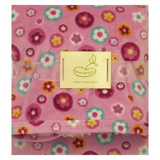 Pink Flower Micro Fleece Rev Sherpa Blanket  Nursery Blankets  Baby