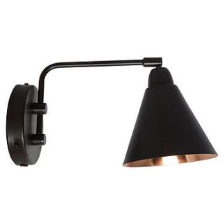 black and copper wall lamp by idyll home ltd