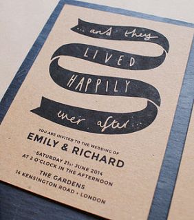 happily ever after wedding invite by old english company