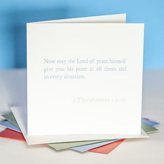 'peace at all times' bible verse card by belle photo ltd