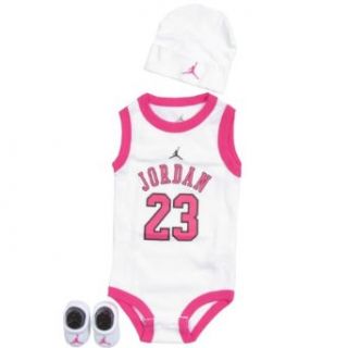 Michael Jordan 3 Piece Infant Set Size 0 6 Months In Pink and White  Infant And Toddler Layette Sets  Baby