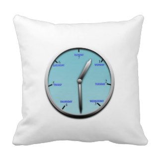 weekly clock on pillow
