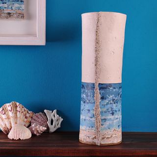 large coastal handmade ceramic vase by katie mac ceramics
