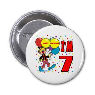 7th Birthday Clown Birthday Pin