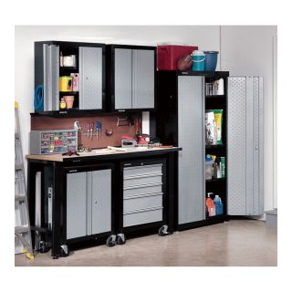 Stack-On Cadet Garage Storage System — 26in. 2-Door Project Center with Casters, Steel, Model# CADET-1600-DS  Storage Cabinets