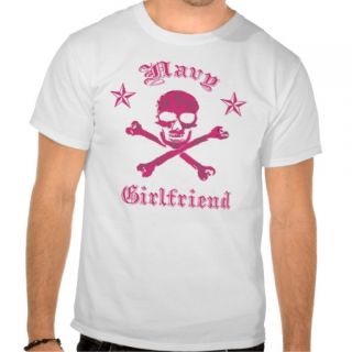 Navy Girlfriend Skull Basic T shirts