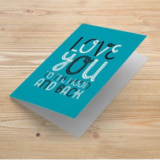 'love you to the moon and back' greeting card by paperhappy