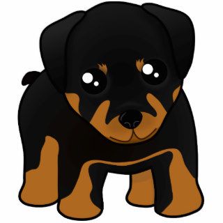 Cute Little Rottweiler Puppy Dog Cartoon Animal Cut Outs